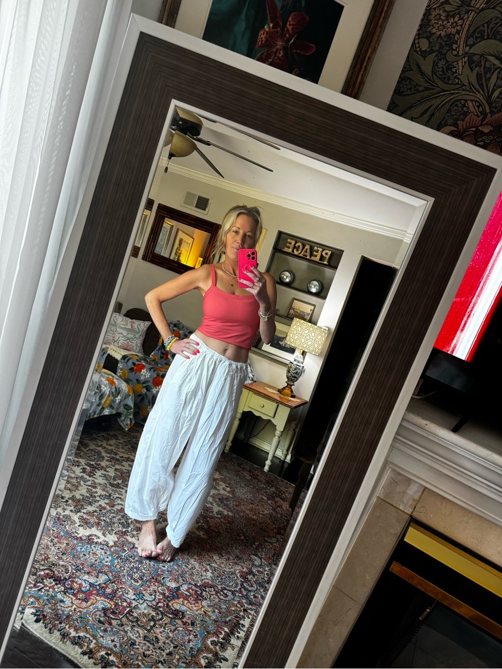 Free People White Lightweight flowy Pants